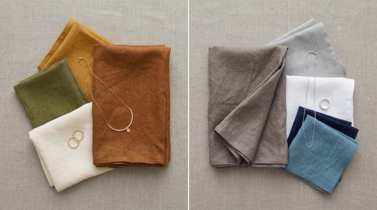 Warm browns pair with olive, mustard and cream; cool taupe-brown pairs with navy, dusty blue and gray